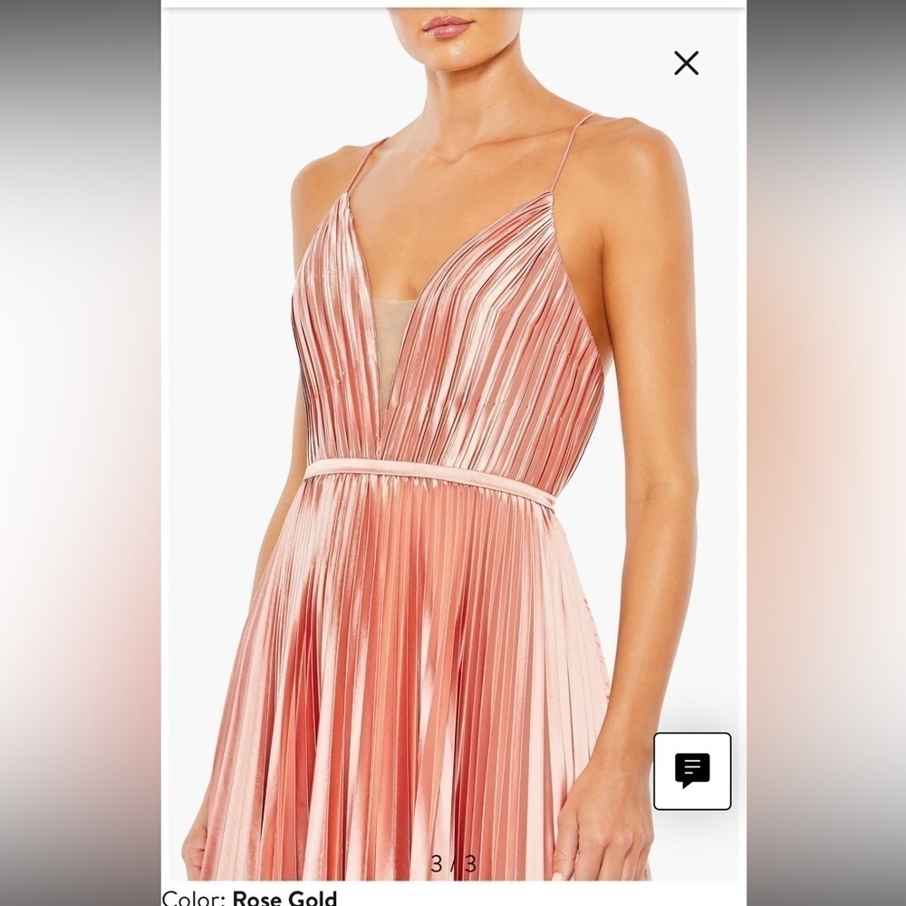 $150 firm. Today only ! New Ieena for MacDuggal Plunge Neck Pleated Gown Size 2 - Picture 3 of 14